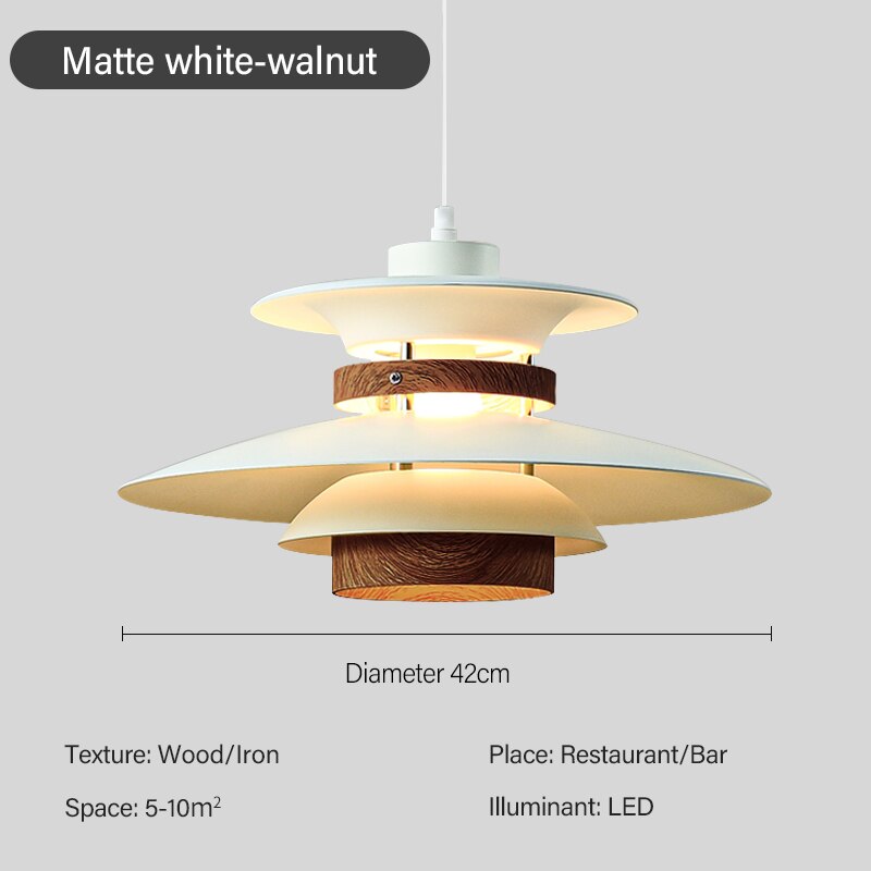 Nordic Style Metal & Wood Pendant Light - Wood Hanging Light - Ospak