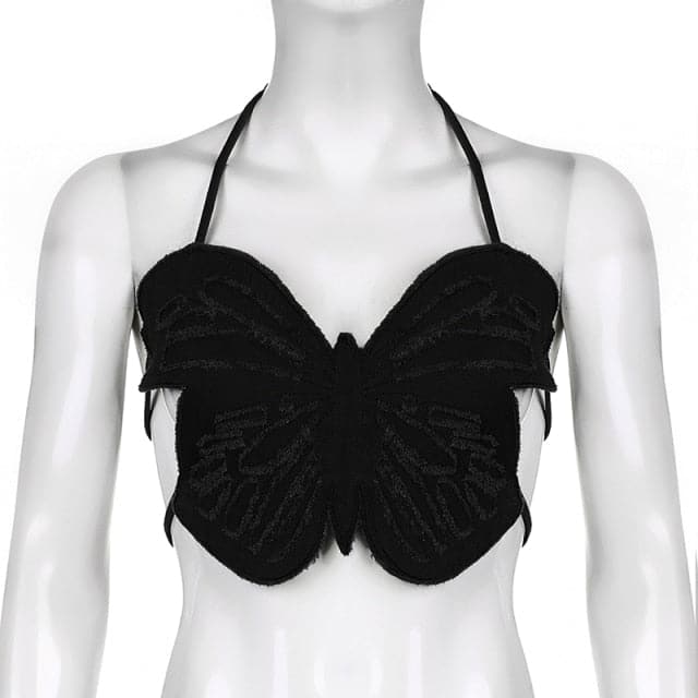 Iconic Y2K Butterfly Shaped Denim Top