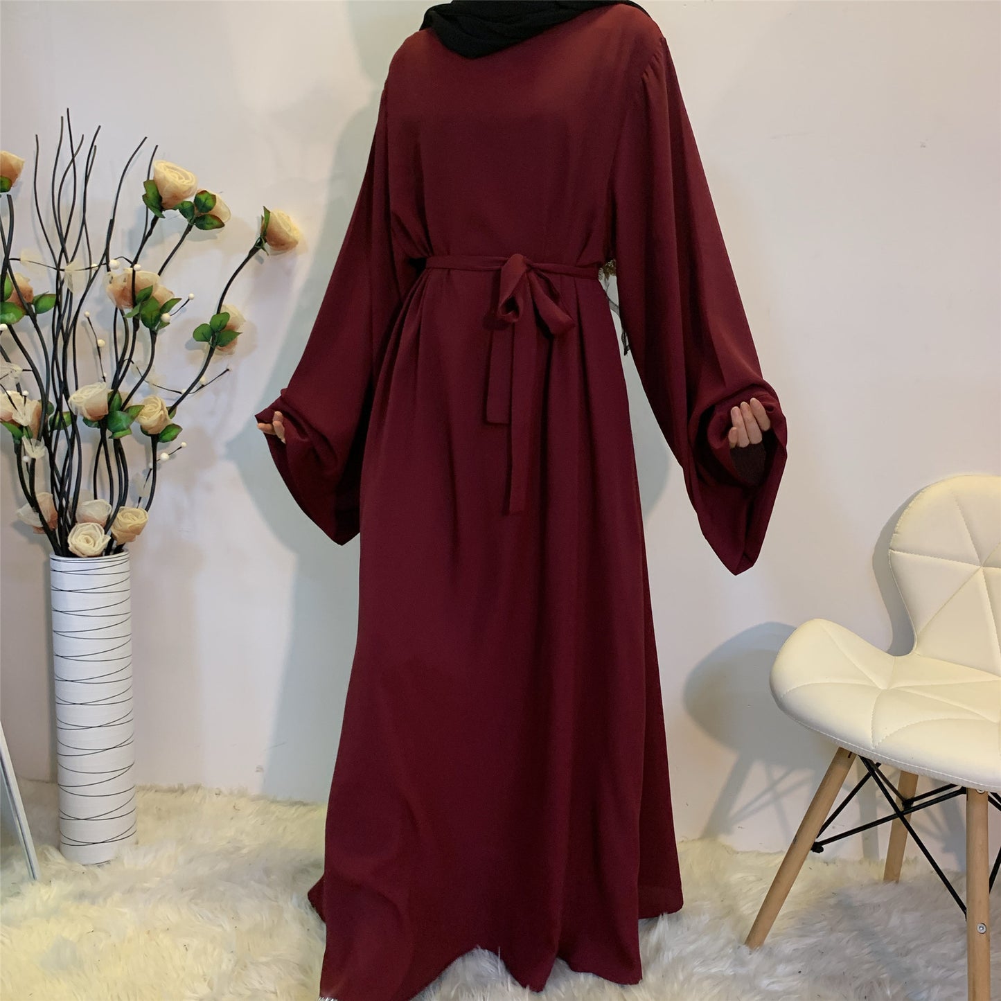 AliExpress ebay Amazon Middle East Dubai hot sale solid color large size tie Muslim dress 6394