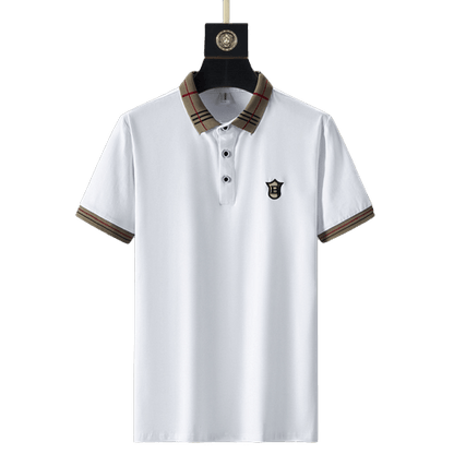 Men's Khaki Polo Shirt | Summer European Embroidered Design