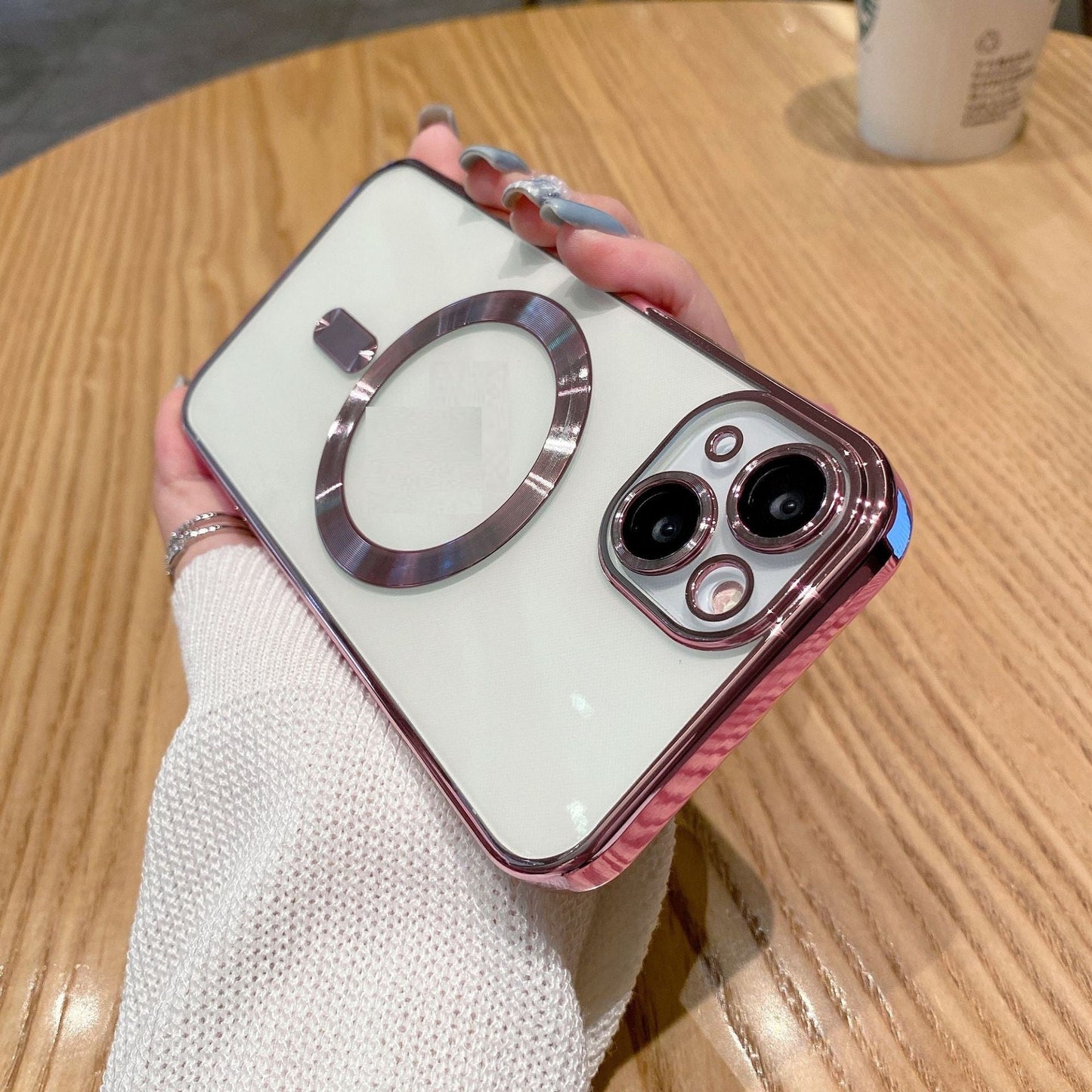 Magnetic Wireless Charger Electroplating Lens Protector Phone Case