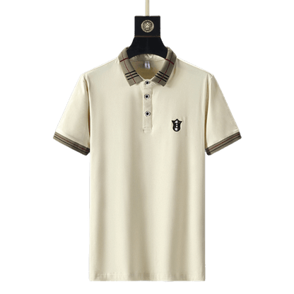 Men's Khaki Polo Shirt | Summer European Embroidered Design