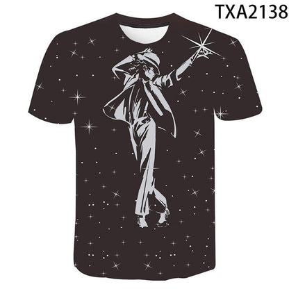 2022 klassische Michael Jackson Men'S 3d Gedruckt T-Shirt Unisex Hip Hop Streetwear Sommer Casual Top Pop Musik König Muster