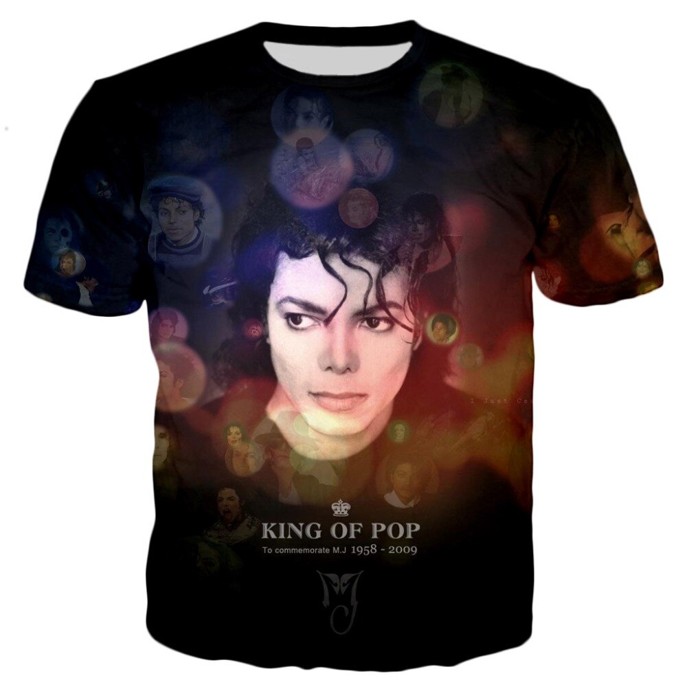 2022 klassische Michael Jackson Men'S 3d Gedruckt T-Shirt Unisex Hip Hop Streetwear Sommer Casual Top Pop Musik König Muster