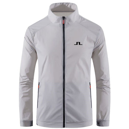 2022 Spring Autumn Men's Golf Jacket Fashion Casual Waterproof Sun Protection Jacket Windbreaker Men's Coat Zipper Bomber Jacket