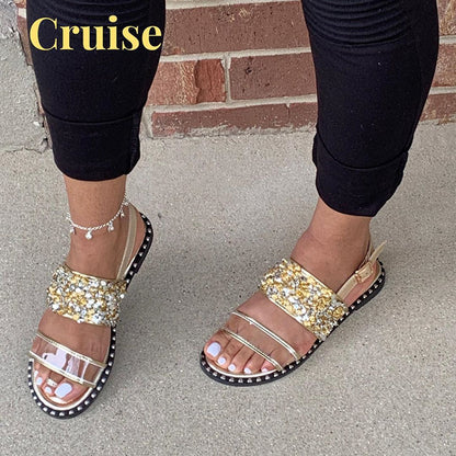 popular sandals flat ladies beach shoes slippers