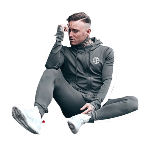 Men's Two Piece Tracksuit Set | Red Stripline Design