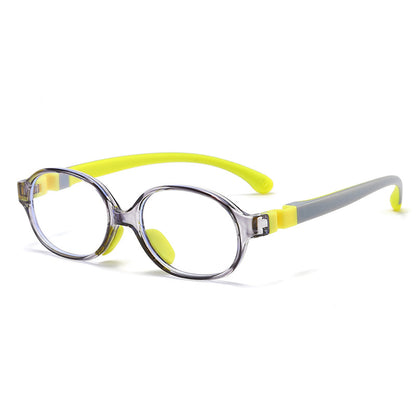 New children's anti-blue glasses fashion two-color silicone computer flat light frame glasses spot wholesale D-01