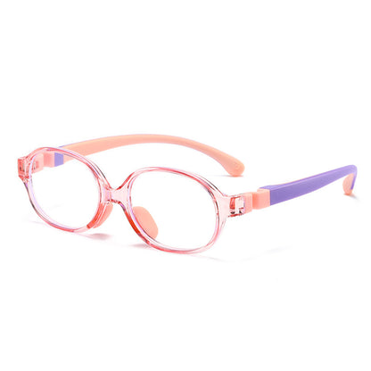 New children's anti-blue glasses fashion two-color silicone computer flat light frame glasses spot wholesale D-01