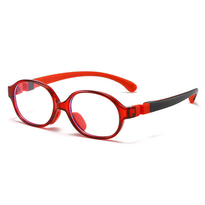 New children's anti-blue glasses fashion two-color silicone computer flat light frame glasses spot wholesale D-01