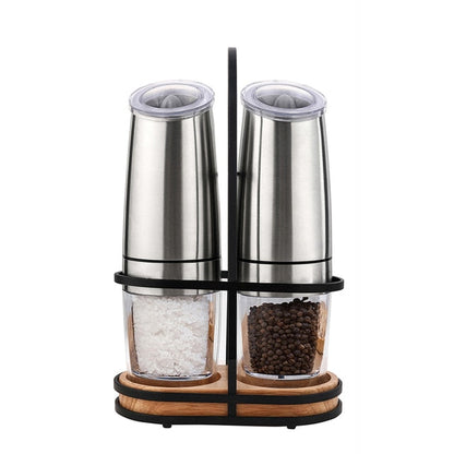 Stainless Steel Electric Pepper Mill and Salt Grinder Set for Fresh Spices