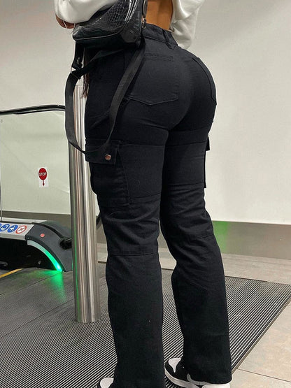 Straight Leg high waist Cargo Pants Women