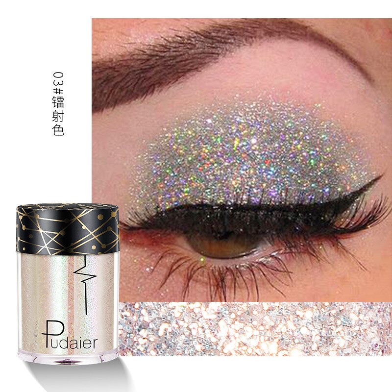 Beyprern 36 Colors Glitter Eyeshadow Waterproof Metallic Diamond Eyeshadow Palette Prismatic Powder Pigment Eye Makeup Cosmetic TSLM2