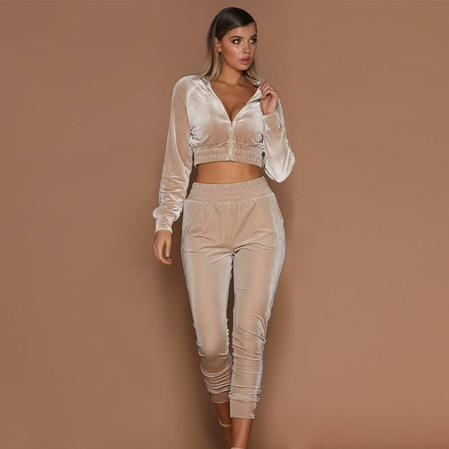 Velvet bubble gum track suit