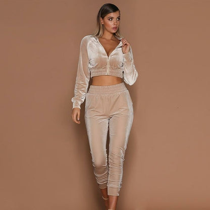 Velvet bubble gum track suit