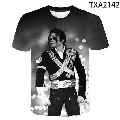 2022 klassische Michael Jackson Men'S 3d Gedruckt T-Shirt Unisex Hip Hop Streetwear Sommer Casual Top Pop Musik König Muster