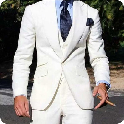 Wiaofellas Classy Wedding Tuxedos Suits Slim Fit Bridegroom For Men 3 Pieces Groomsmen Suit Male Cheap Formal Business  (Jacket+Vest+Pants）