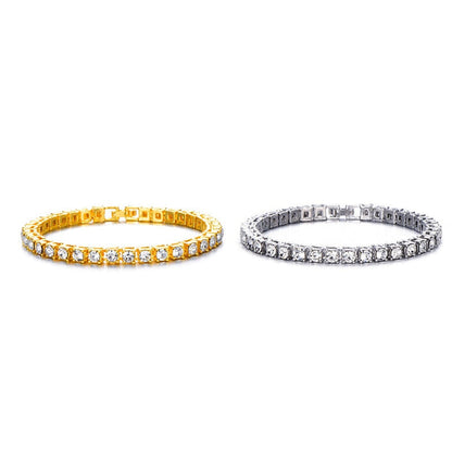 Hip hop 1row 2pcs vendendo bling cz iced out strass pulseira de zircônia cúbica pulseiras de cadeia de tênis para mulheres homens jóias