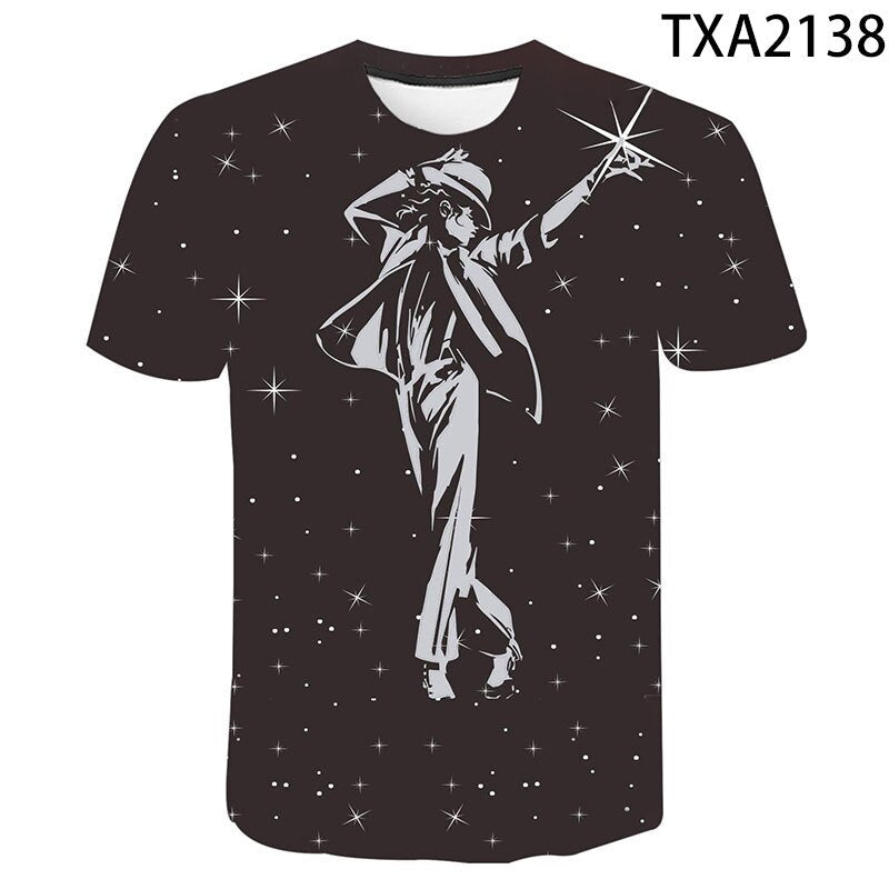 2022 klassische Michael Jackson Men'S 3d Gedruckt T-Shirt Unisex Hip Hop Streetwear Sommer Casual Top Pop Musik König Muster