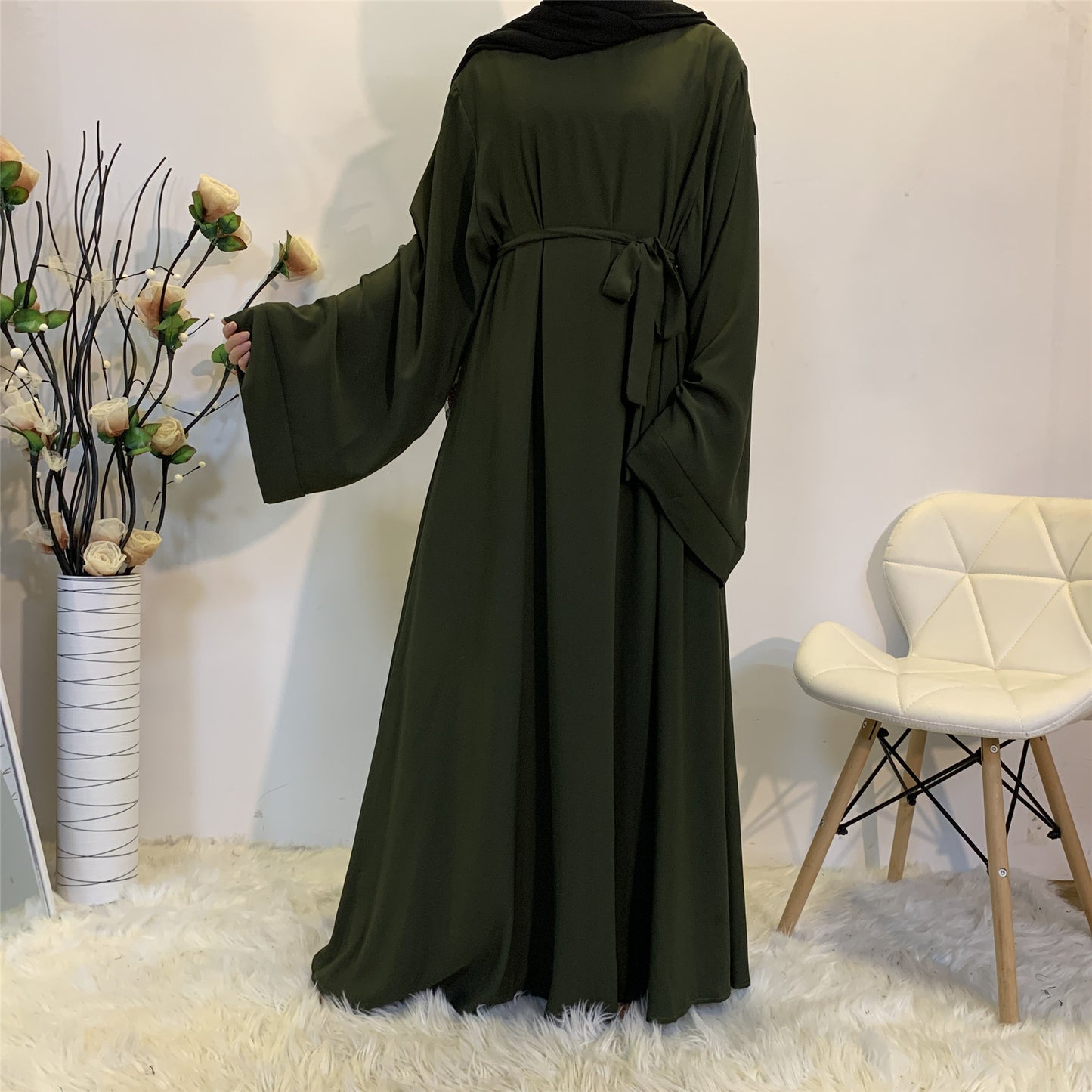 AliExpress ebay Amazon Middle East Dubai hot sale solid color large size tie Muslim dress 6394