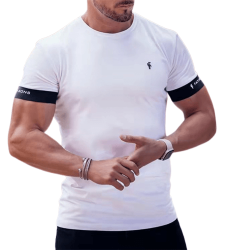 Men's Black  Slim-Fit Round Neck Tee-Shirt