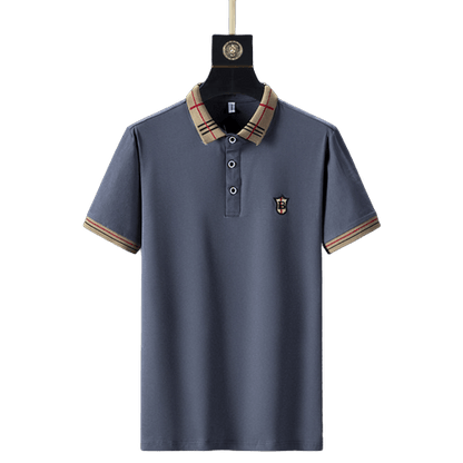 Men's Khaki Polo Shirt | Summer European Embroidered Design