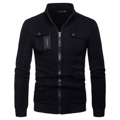 New Spring Autumn Hoodies Men Sweatshirts Casual British Style Zipped Stand Collar Men's Hip Hop Hoodie Size MWW133