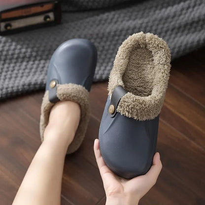 Womens Fur Lined Waterproof  Clogs Slippers