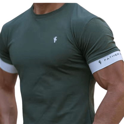 Men's Black  Slim-Fit Round Neck Tee-Shirt