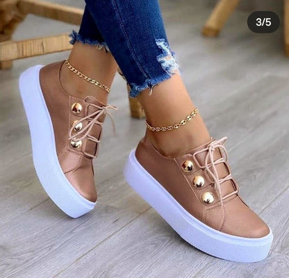 One-foot Square-toe Loafers White Shoes Soft Platform Platform