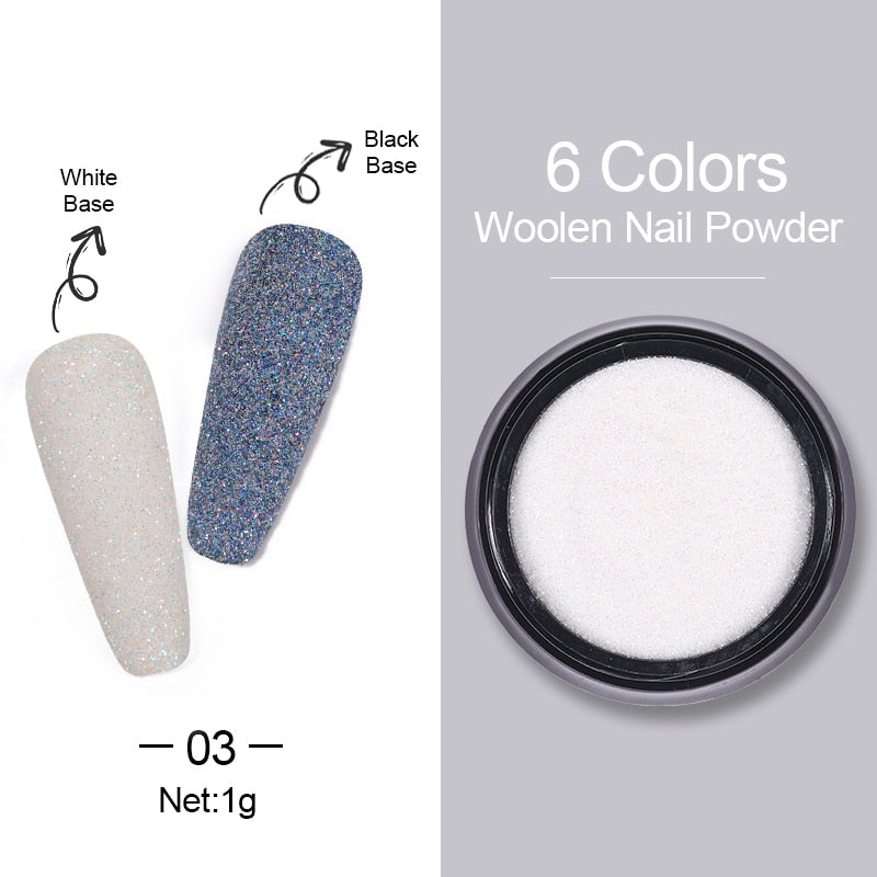 1 Box Hot Sale Holographics Nail Powder, chrome