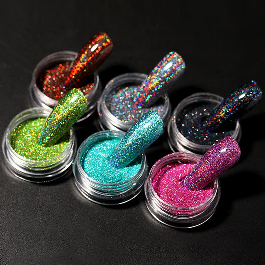 1 Box Hot Sale Holographics Nail Powder, chrome