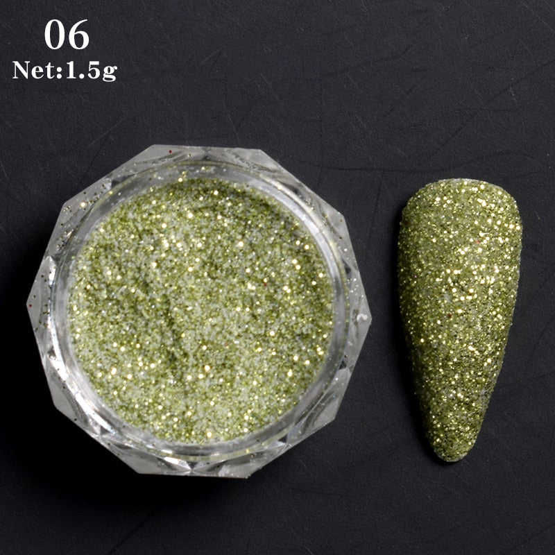 1 Box Hot Sale Holographics Nail Powder, chrome