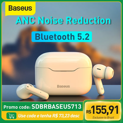Baseus TWS ANC Wireless Bluetooth 5.2 Earphone S1/S1Pro Active Noise Cancelling Hi-Fi Headphones Touch Control Gaming Earbuds