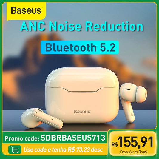 Baseus TWS ANC Wireless Bluetooth 5.2 Earphone S1/S1Pro Active Noise Cancelling Hi-Fi Headphones Touch Control Gaming Earbuds