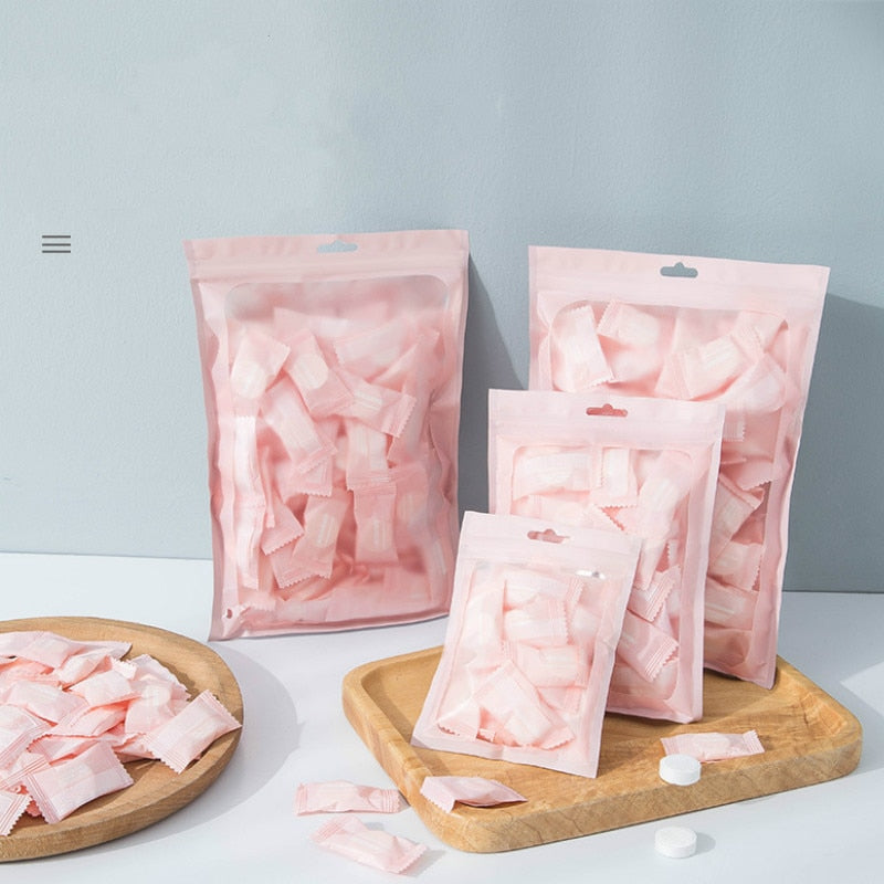 50pcs  Disposable Towel Compressed Portable Travel Non-woven Face Towel Water Wet Wipe Outdoor Moistened Tissues