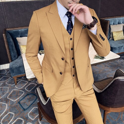 Anzug Anzug Männer Frühling und Herbst High-end-Custom Business Anzug Jacke Drei-stück Anzug/Bräutigam bankett Qualität Anzug Anzug