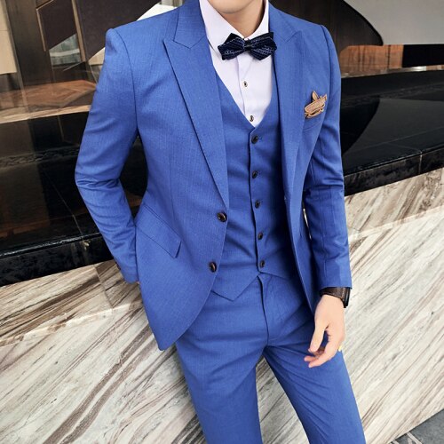 Anzug Anzug Männer Frühling und Herbst High-end-Custom Business Anzug Jacke Drei-stück Anzug/Bräutigam bankett Qualität Anzug Anzug