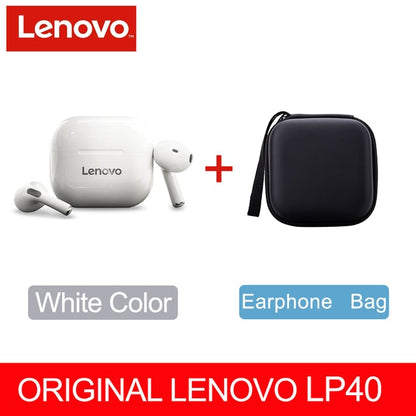 NEW Original Lenovo TWS Wireless Earphone Bluetooth 5.0 Dual Stereo MINI Reduction Bass Touch Control Long Standby 300mAH LP40