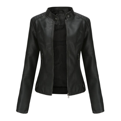 Women Spring Autumn Faux Leather Jackets Zipper Basic Coat Moto Biker Casual Pu Outwear Fashion Female Jacket