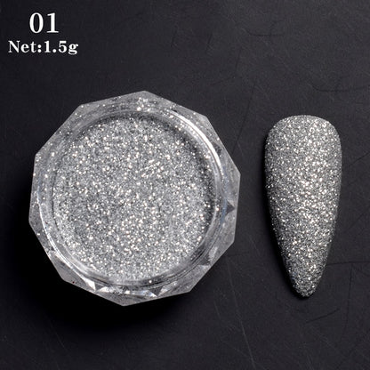 1 Box Hot Sale Holographics Nail Powder, chrome