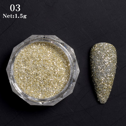 1 Box Hot Sale Holographics Nail Powder, chrome