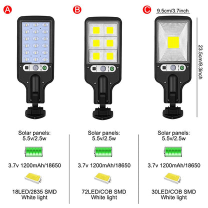 Solar Street Lights Outdoor Solar Lamp With 3 Light Mode Waterproof Motion Sensor Security Lighting for Garden Patio Path Yard