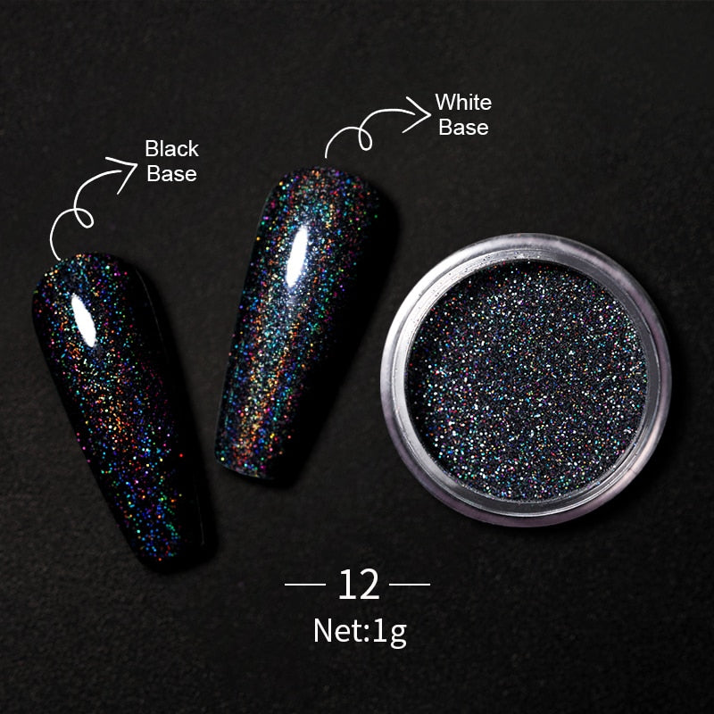 1 Box Hot Sale Holographics Nail Powder, chrome