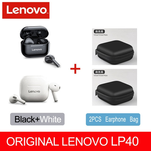 NEW Original Lenovo TWS Wireless Earphone Bluetooth 5.0 Dual Stereo MINI Reduction Bass Touch Control Long Standby 300mAH LP40