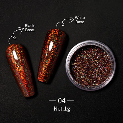 1 Box Hot Sale Holographics Nail Powder, chrome