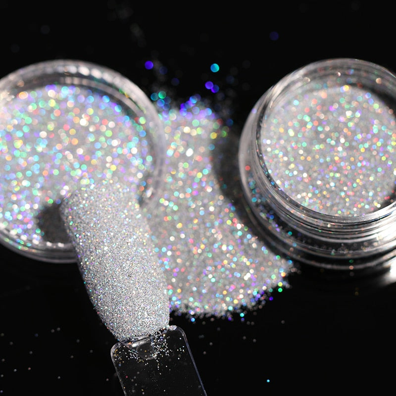 1 Box Hot Sale Holographics Nail Powder, chrome