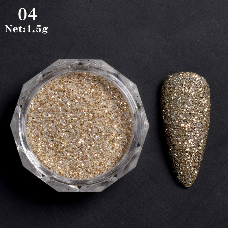 1 Box Hot Sale Holographics Nail Powder, chrome