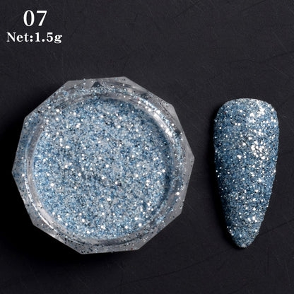 1 Box Hot Sale Holographics Nail Powder, chrome