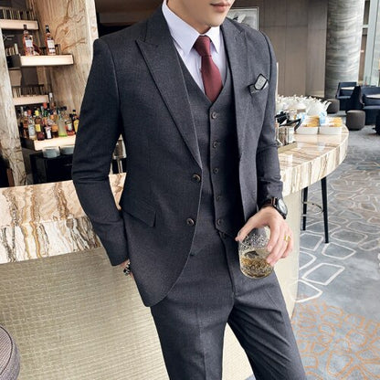 Anzug Anzug Männer Frühling und Herbst High-end-Custom Business Anzug Jacke Drei-stück Anzug/Bräutigam bankett Qualität Anzug Anzug